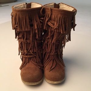 JOYFOLIE Toddler Girl Fringe Boots